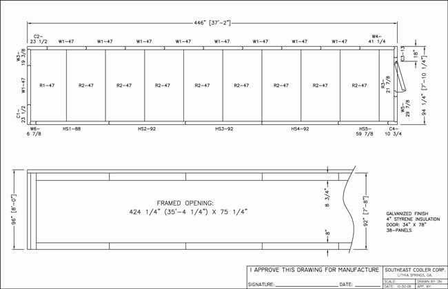 Glass Door Cooler Drawing